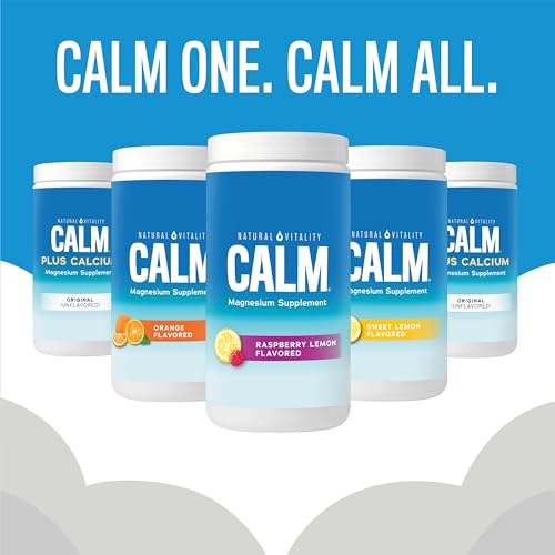 Natural Vitality Calm Magnesium Supplement, Anti-Stress Drink Mix Powder, Gluten Free, Vegan, & Non-GMO, Orange, 8 oz