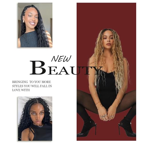 Braiding Hair for Boho Braids Hair 200g 20 Inch Curly Braiding Hair No Weft Deep Wave Bulk Hair for Braiding Wet and Wavy Boho Hair for Braiding (#bug,200g/ 6 bundles)