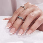 BTArtbox Press On Nails Short - French Tip Press On Nails, Almond Fake Nails White with Nail Glue, Fit Perfectly & Natural Reusable Stick On Nails in 15 Sizes Glue On Nails Kit, White French