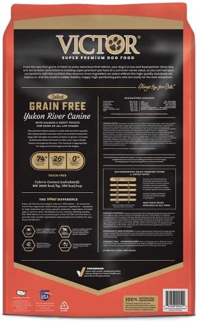 Victor Super Premium Dog Food – Grain Free Yukon River Canine – for Dogs of All Life Stages – High Protein Dry Dog Food for All Normally Active Dogs, 30 lb