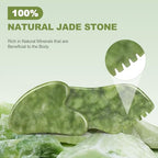 2PCS Jade Stone Gua Sha Set Face Massager Jade Gua Sha Facial Tools Body Lymphatic Drainage Massager Face Guasha Face Sculpting Tool Skin Care Set Gifts for Women Gua Sha Sculpting for Tighten Skin