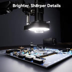 TOMLOV DM702 Flex-S 10.1" Digital Microscope with Soldering Helping Hands Station, Adults Coin Magnifying Glass with Flexible Boom Arm & Ring Light, USB Magnifier with Screen for Electronics Repair
