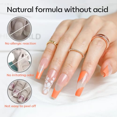 modelones 30 ml Nail Dehydrator and Primer, Acid Free Natural Nail Prep Dehydrate & Bond Primer Kit, Hema-Free Acrylic Nail Supplies Primer Top Coat