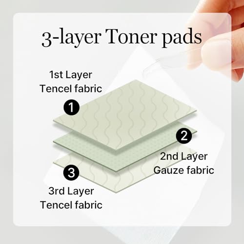 mixsoon Toner Pads Natural Ingredient extracts, Alcohol Free with Moisturizing for Sensitive Skin, Smooth Pads, Korean Glass Skincare