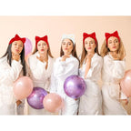 Semato Bachelorette Party Favor Set Bride Spa Headband Bride Headband and Bridesmaid Headband Skincare Headbands for Women Cute Bow Head Bands Party Supplies (1 bride+ 7 red)