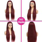 99j Burgundy Lace Front Wigs Human Hair Wigs for Black Women Burgundy Wig 13x4 HD Lace Front Wigs Human Hair Pre Plucked Red Lace Front Wigs Human Hair Straight Lace Front Wigs Human Hair 32 Inch