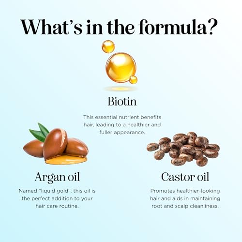 Biotin Hair Growth Serum - Rosemary Hair Thickening Serum with Peppermint Caffeine and Black Castor Oil for Hair Growth - Volumizing Hair Serum for Hair Growth for Men & Women - Vegan & Cruelty Free