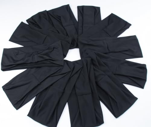 Black 4 inches Wide Headbands for Women, Non Slip Workout Yoga Running Hair Bands Head Wrap Sweat Bands, Pack of 12