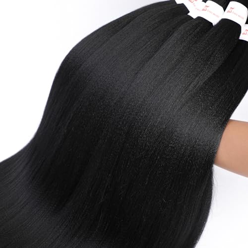 Braiding Hair Pre Stretched 20 Inch 8 Pack Premium Pre Stretched Braiding Hair Professional Itch Free Hot Water Setting Perm Yaki Texture Prestretched Hair For Braiding (18Inch,1B)