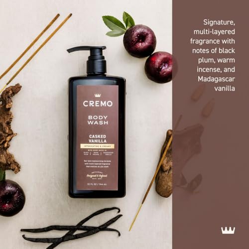 Cremo Rich-Lathering Casked Vanilla Body Wash for Men, 32 Fl Oz