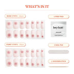Semi Cured Gel Nail Strips | Sun Cured Gel Nail Wraps No LED Lamp Needed Easy Apply & Remove | Includes 28 strips, 1 Prep Pad, 1 Nail File & 1 Wooden Stick - Hey, Make Me Blush