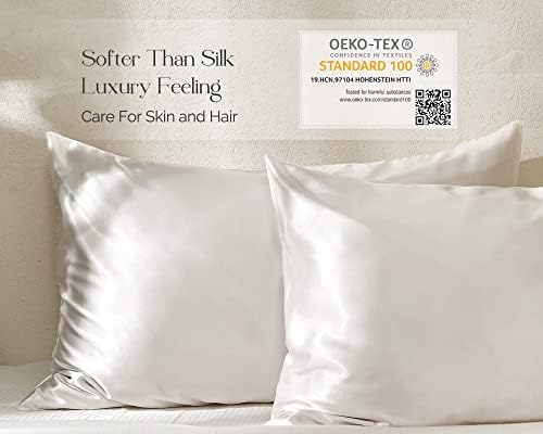 Yanibest Satin Pillowcase, King Size Pillow Cases Set of 2 - Silk Pillow Cases for Hair and Skin with Zipper, Silk Pillow Cases King for 20"x40", Exquisite Packaging for Women Men