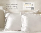 Yanibest Satin Pillowcase, King Size Pillow Cases Set of 2 - Silk Pillow Cases for Hair and Skin with Zipper, Silk Pillow Cases King for 20"x40", Exquisite Packaging for Women Men