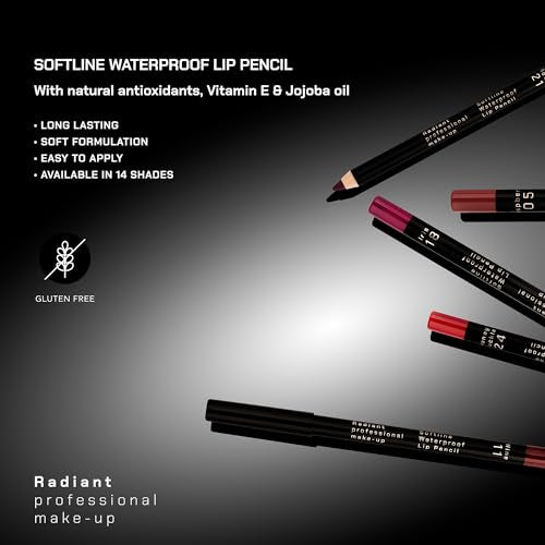 Radiant Professional Waterproof Lip Liner Pencil - Long Lasting Lip Liner Pencil for Defined Lips - Soft & Creamy Lipliner Pencil with Vitamin E - Longwearing Lip liner Pencil 1.20g (17 TOFFEE)
