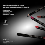 Radiant Professional Waterproof Lip Liner Pencil - Long Lasting Lip Liner Pencil for Defined Lips - Soft & Creamy Lipliner Pencil with Vitamin E - Longwearing Lip liner Pencil 1.20g (17 TOFFEE)