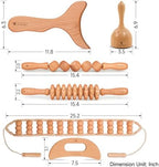 6 in 1 Wood Therapy Massage Tool Set for Body Sculpting Massage, Lymphatic Drainage and Muscle Pain Relief, Cellulite Sculpting Multi-Functional Massager