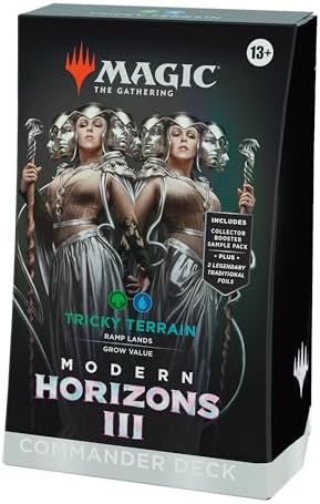 Magic: The Gathering Modern Horizons 3 Commander Deck - Tricky Terrain (100-Card Deck, 2-Card Collector Booster Sample Pack + Accessories)
