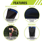 Pro-Tec Athletics 3D Flat Knee Support, Advanced Flat Knit Technology for Custom Fit, Breathable Multi-Directional Stretch Fabric, Non-Slip Gel for Enhanced Stability, Full Motion, Large, Blue/Black