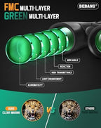 BEBANG Binoculars for Adults 10x42 High Powered Waterproof Binoculars for Bird Watching, Hunting, Travel, Stargazing, Sports, Wildlife, Bright and Clear Range of View