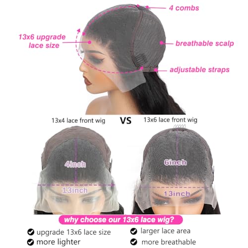 30 Inch Water Wave 13x6 HD Lace Front Wigs Human Hair Pre Plucked 200 Density Deep Part Curly Wig for Women with Baby Hair Water Wave Frontal Wigs Human Hair