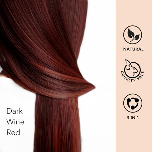 Dark Wine Red Hair Dye Shampoo 3 in 1, Hair Color Shampoo Burgundy for Men & Women Hair Colors in Minutes, Long-Lasting Hair Dye Shampoo Hair Color Shampoo for Men Women (Dark wine red)
