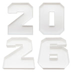 2026 Plastic Fillable Charcuterie Number Letter Shaped Serving Tray, Waterproof Food Dish Plate, 10 inch, New Year Graduation Party Treat (2026)