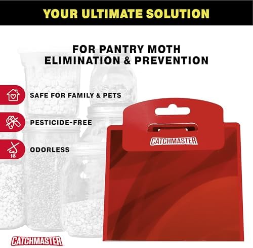 Catchmaster Premium Pantry Moth Traps, XL Odorless Sticky Glue Traps 6PK, Pheromone Attractant for House, Kitchen Storage & Kitchen Pantry Cabinet, PheroGuard Technology, Trap & Eliminate Moths