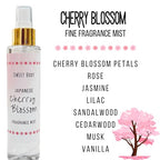 Soft & Fresh Women’s Body Mist, Fine Fragranced Body Perfume Misting Spray, Sensual light scent Fragrance, Hair & Body Spritz Essential Oils (Cherry Blossom)
