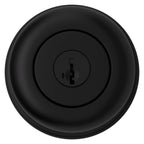 Kwikset Cove Entry Door Knob with Lock and Key, Secure Keyed Handle Exterior Doorknob, Front Entrance and Bedroom, Matte Black, Pick Resistant SmartKey Rekey Security