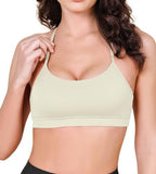 ODODOS Cloud Feeling Y Racerback Sports Bra for Women Wirefree Padded Strappy Yoga Bra