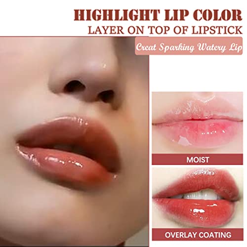 2 Colors Hydrating Plumping Lip Glow Oil,Moisturizing Lip Oil Gloss Transparent Glossy Lip Gloss Primer Lip Tint for Lip Care and Dry Lip by Aaiffey (001#+007#)