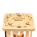 Wooden Piggy Bank for Kids and Adults, Personalized Gift Handmade in USA by BloomOwl, Custom Piggy Bank, Personalized Banks for Kids, Gifts for Baby Boys and Girls (Woodland Friends) (Woodland- Fox)