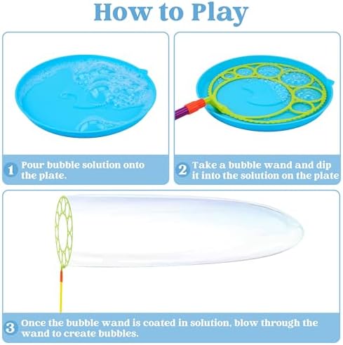 JOYIN Big Bubble Wands Set, Giant Bubble Wand Toys with Tray Bulk for Kids Adults, Summer Toys, Birthday Party Favors, Outdoor Activities, Easter Basket Stuffers