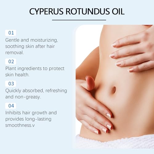 Cyperus Rotundus Oil, Cyprus Oil Natural Nut Grass Oil for Reducing Body Hair Growth, Smooth Skin & Hair Removal, Moisturizing & Soothing