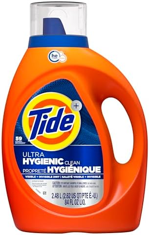 Tide Hygienic Clean Heavy 10X Duty Laundry Detergent Liquid Soap, Original Scent, HE Compatible, 59 Loads, 84 fl oz