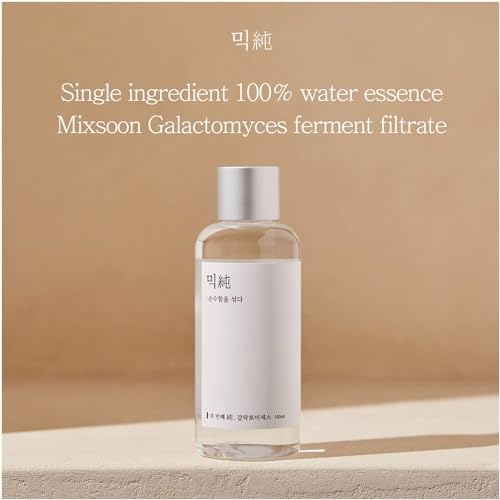 mixsoon Galactomyces Ferment Essence - Deep Moisture, Tone Clarifying Essence to Smooth Skin for Dull, Uneven Skin - Korean Skincare for Glass Skin - Vegan (3.38 fl.oz / 100ml)