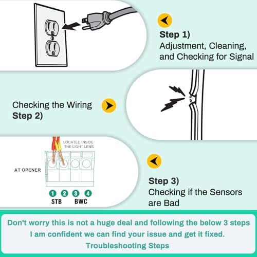 for Genie Garage Door Sensor, Replacement for Genie/Overhead Garage Door Sensor, Compatible with Genie/Overhead Garage Door Opener Made After 1993, Item Includes Two Sensors (Receiving&Sending)
