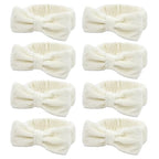 Semato Bachelorette Party Favor Set Bride Spa Headband Bride Headband and Bridesmaid Headband Skincare Headbands for Women Cute Bow Head Bands Party Supplies (creamy white)
