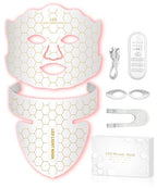 Yahi Red Light Therapy for Face, Led Face Mask Light Therapy, 7 Colors LED Face & Neck Mask Light Therapy At Home, White