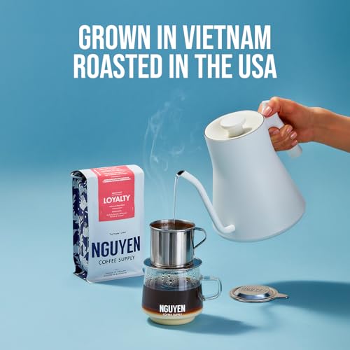 Nguyen Coffee Supply - Loyalty Signature Robusta & Arabica Blend: Medium Roast Premium Ground Coffee Beans, Vietnamese Single Origin, Low Acid, High Caffeine, Roasted in Brooklyn [5 Ib Bag]
