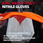 Jointown Basic Heavy Duty Nitrile Gloves Mechanic Gloves, 8 Mil Nitrile Disposable Gloves Medium with Raised Diamond Texture, Latex Free, Powder Free Industrial Automotive Gloves Case of 1000