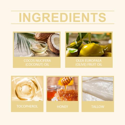Tallow and Honey Balm for Face, Tallow Face Moisturizer Natural Organic Tallow Balm for Hydrating, Repair Soothing Sensitive Skin, Reduce Fine Lines
