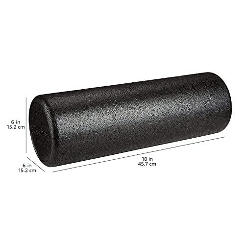 Amazon Basics High Density Foam Roller for Exercise and Recovery, 18 Inches, Black