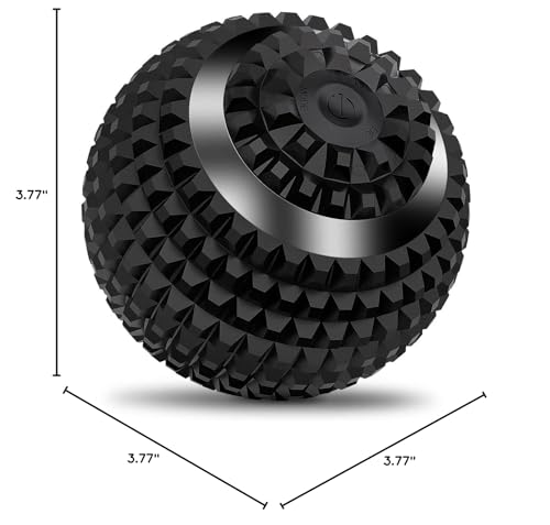 Uppye Vibrating Ball Massager, 4-Speed High-Intensity Fitness Lacrosse Ball, Mobility Ball for Workout Recovery, Deep Tissue Massager for Pain Relief and Trigger Point Treatment (Black)