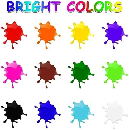 ABEIER Washable Finger Paint Kit for Toddlers, 12 Colors with Paint Tools, Safe Non-Toxic, Baby Safe Paint for Hand and Feet, Mess Free Art Supplies for Kids, DIY Crafts, Kids Gifts, Ages 3+
