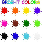 ABEIER Washable Finger Paint Kit for Toddlers, 12 Colors with Paint Tools, Safe Non-Toxic, Baby Safe Paint for Hand and Feet, Mess Free Art Supplies for Kids, DIY Crafts, Kids Gifts, Ages 3+