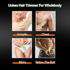 Waterproof Bikini Trimmer for Women, Body Pubic & Groin Hair Trimmer for Men with LED Light, USB Rechargeable & Travel Pouch (Green)