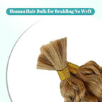 Human Braiding Hair for Boho Braids Human Hair Braiding Hair 100g 24 Inch Curly Boho Hair for Braiding Knotless Water Wave Bulk Human Hair for Braiding 2 Bundles/Pack Honey Blonde Human Hair Bulk