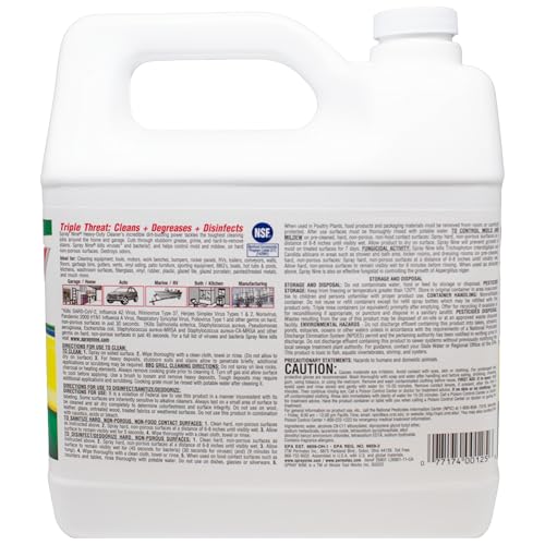 Spray Nine 26801-4PK Heavy Duty Cleaner, Degreaser & Disinfectant for Home, Yard Equipment, Automotive & More - Refill for Spray Bottle 1 Gallon (Pack of 4)