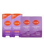 Lume Whole Body Deodorant And Soap - 2.6 Ounce Smooth Solid Stick With 72 Hour Odor Control (Pack of 2) and 5 Ounce Triple Milled Soap (Pack of 2) - Aluminum and Baking Soda Free (Lavender Sage)